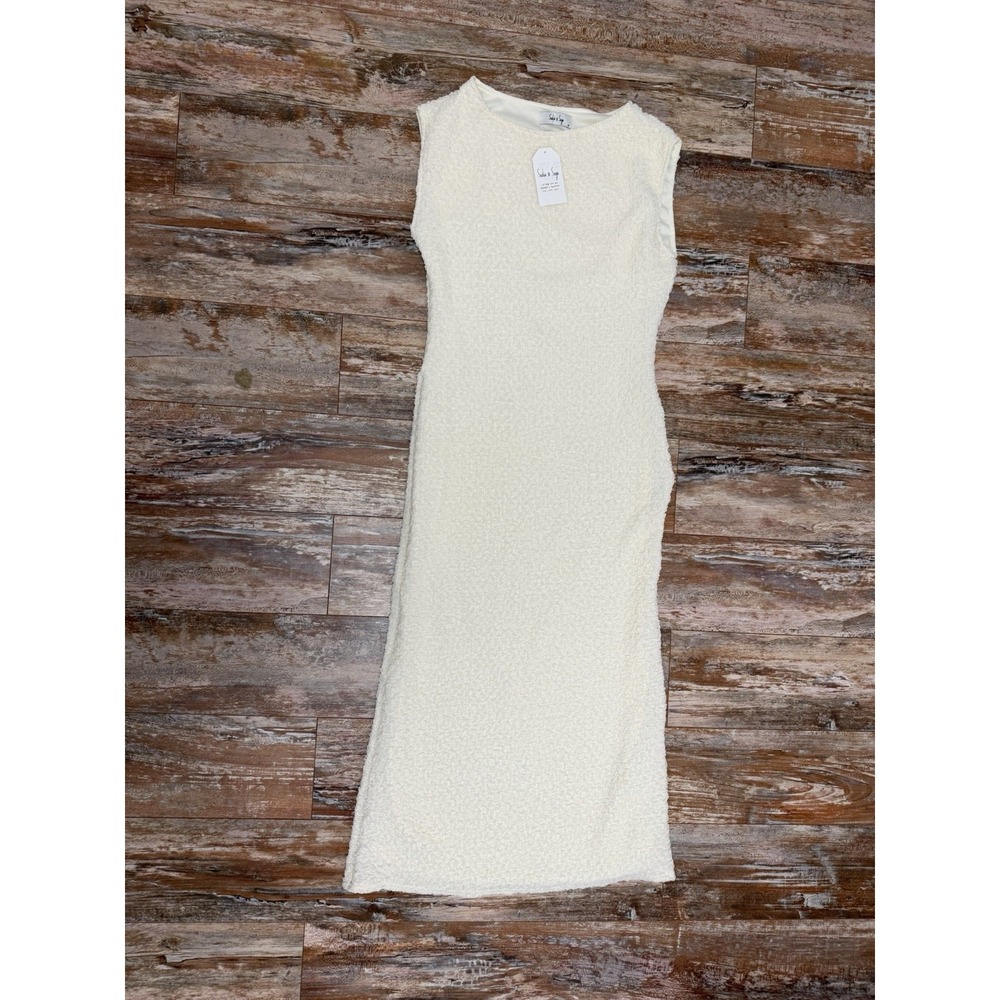 Women's Sadie & Sage Long Sleeveless Maxi Dress Size Medium New With Tags Cream